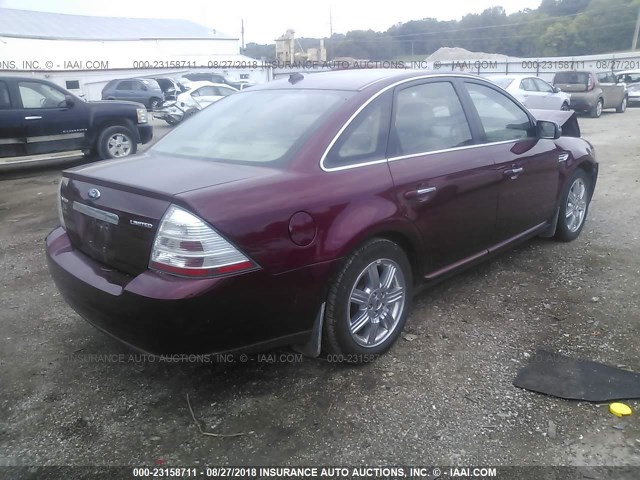 1FAHP25W08G127184 - 2008 FORD TAURUS LIMITED RED photo 4