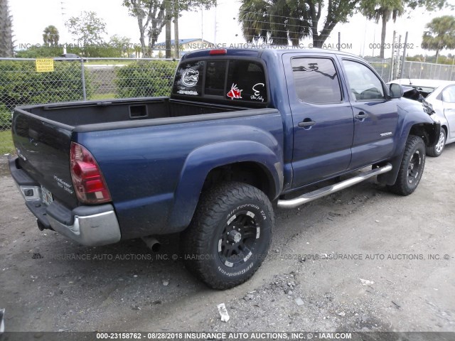 3TMJU62N66M015497 - 2006 TOYOTA TACOMA DOUBLE CAB PRERUNNER BLUE photo 4