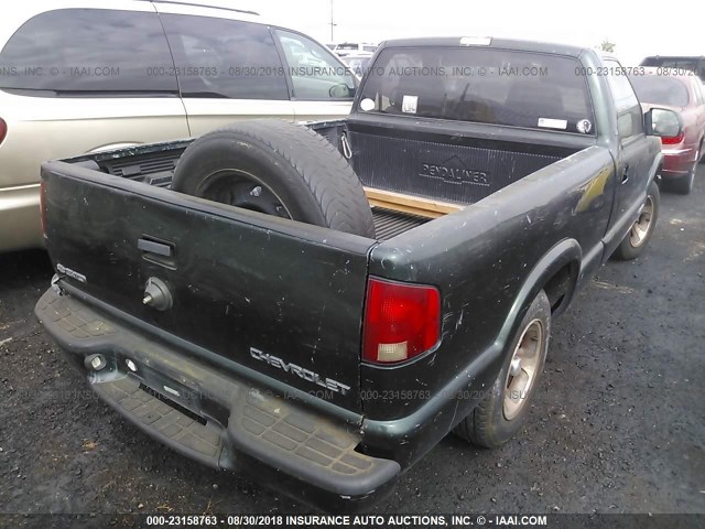 1GCCS14W628154681 - 2002 CHEVROLET S TRUCK S10 GREEN photo 4