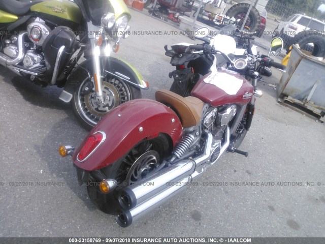56KMSA003F3102704 - 2015 INDIAN MOTORCYCLE CO. SCOUT ABS RED photo 4