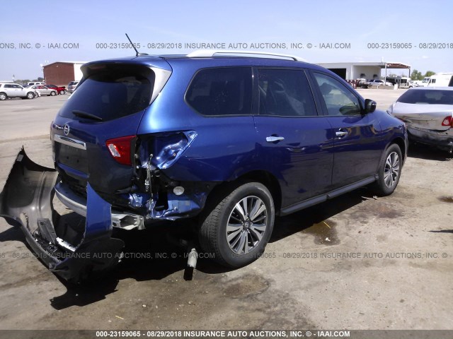 5N1DR2MNXHC653627 - 2017 NISSAN PATHFINDER S/SV/SL/PLATINUM BLUE photo 4