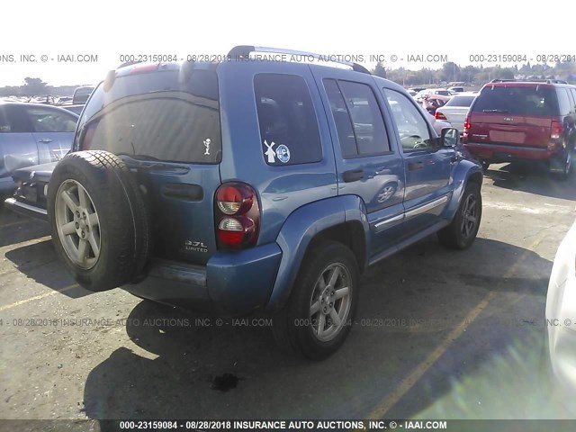 1J4GL58K35W715524 - 2005 JEEP LIBERTY LIMITED BLUE photo 4