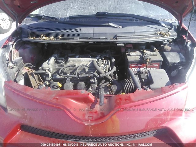 JTKKU10458J007417 - 2008 TOYOTA SCION XD RED photo 10