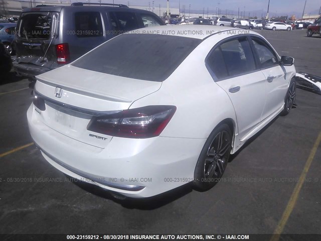 1HGCR2F58HA046099 - 2017 HONDA ACCORD SPORT WHITE photo 4