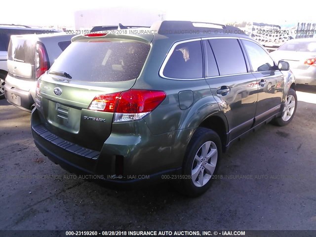 4S4BRCCC4E3295563 - 2014 SUBARU OUTBACK 2.5I PREMIUM GREEN photo 4