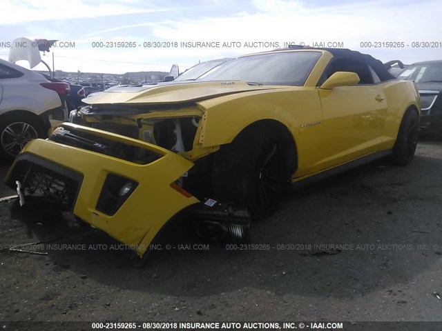 2G1FZ3DPXD9801998 - 2013 CHEVROLET CAMARO ZL1 黄色 照片 2