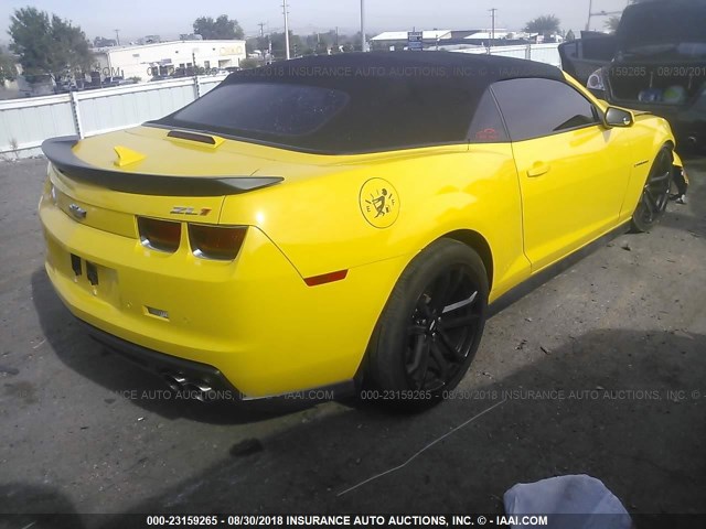2G1FZ3DPXD9801998 - 2013 CHEVROLET CAMARO ZL1 黄色 照片 4