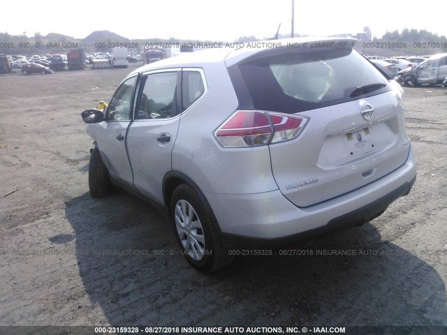 KNMAT2MV8GP695097 - 2016 NISSAN ROGUE S/SL/SV SILVER photo 3