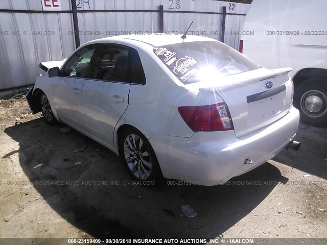 JF1GE74658G511803 - 2008 SUBARU IMPREZA WRX WHITE photo 3