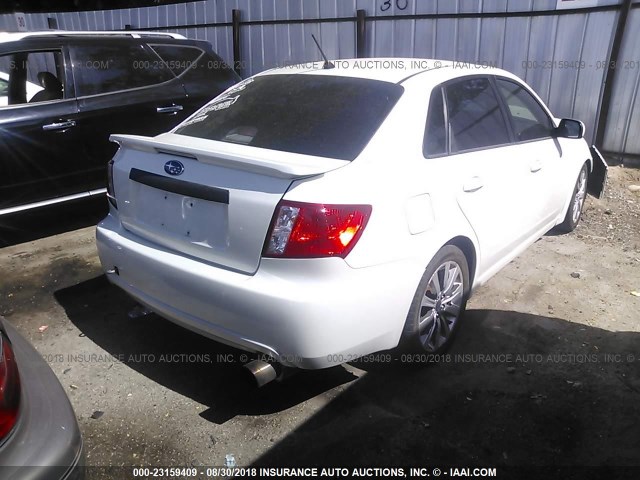 JF1GE74658G511803 - 2008 SUBARU IMPREZA WRX WHITE photo 4