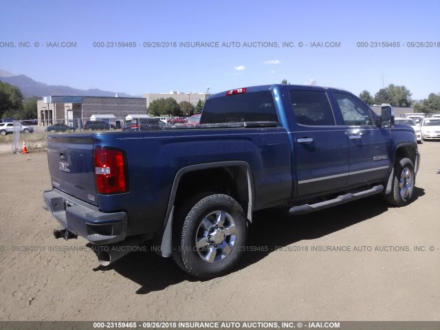 1GT423C86FF636698 - 2015 GMC SIERRA K3500 SLT BLUE photo 4