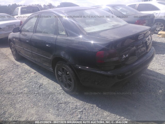 WAUDC28D8YA090500 - 2000 AUDI A4 1.8T QUATTRO BLACK photo 3