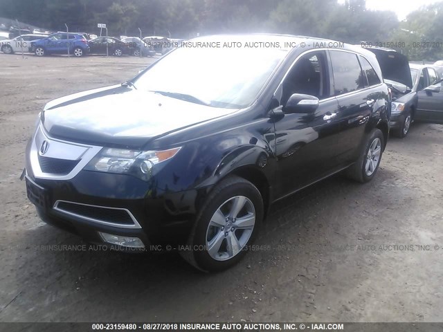 2HNYD2H6XAH529524 - 2010 ACURA MDX TECHNOLOGY BLACK photo 2