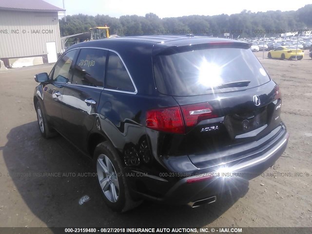 2HNYD2H6XAH529524 - 2010 ACURA MDX TECHNOLOGY BLACK photo 3