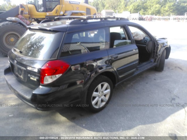 4S4BP61C097330561 - 2009 SUBARU OUTBACK 2.5I BLACK photo 4