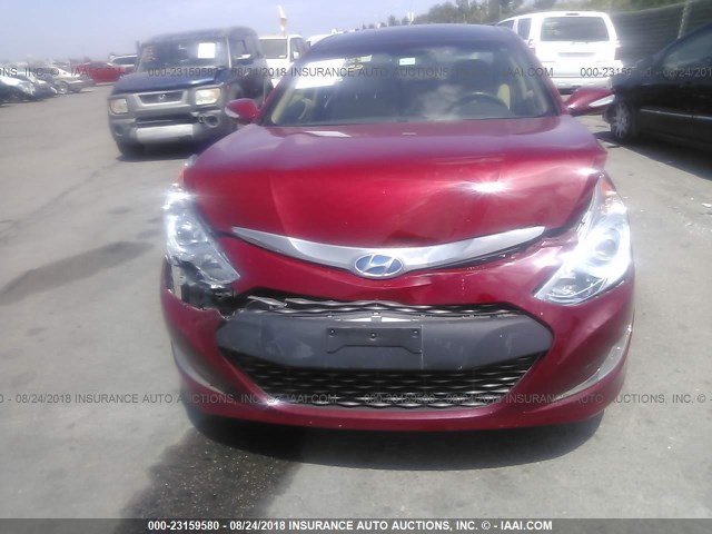 KMHEC4A41FA119499 - 2015 HYUNDAI SONATA HYBRID/LIMITED RED photo 6