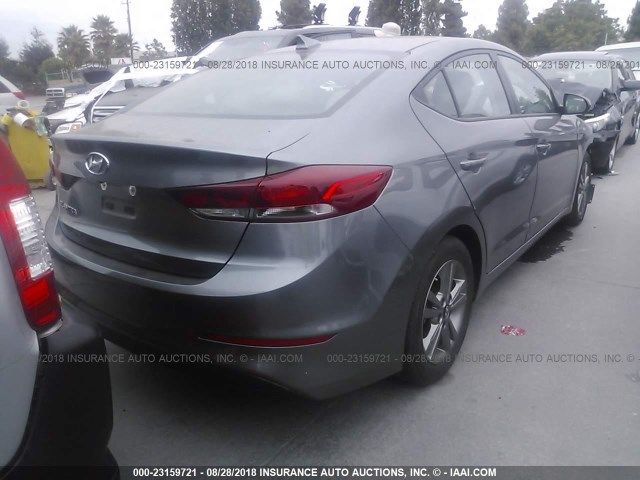 5NPD84LF1JH248974 - 2018 HYUNDAI ELANTRA SEL/VALUE/LIMITED GRAY photo 4