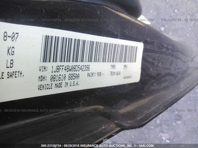 1J8FF48W08D542396 - 2008 JEEP PATRIOT LIMITED BLACK photo 9