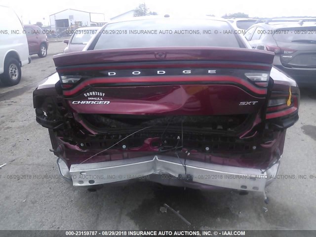 2C3CDXBGXJH232188 - 2018 DODGE CHARGER SXT MAROON photo 6