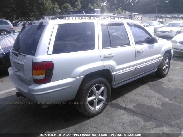 1J8GW68J14C106869 - 2004 JEEP GRAND CHEROKEE OVERLAND SILVER photo 4