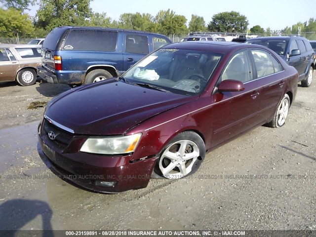 5NPEU46F07H216750 - 2007 HYUNDAI SONATA SE/LIMITED BURGUNDY photo 2