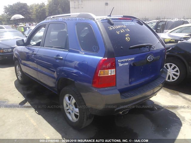 KNDJF723067281607 - 2006 KIA NEW SPORTAGE  BLUE photo 3