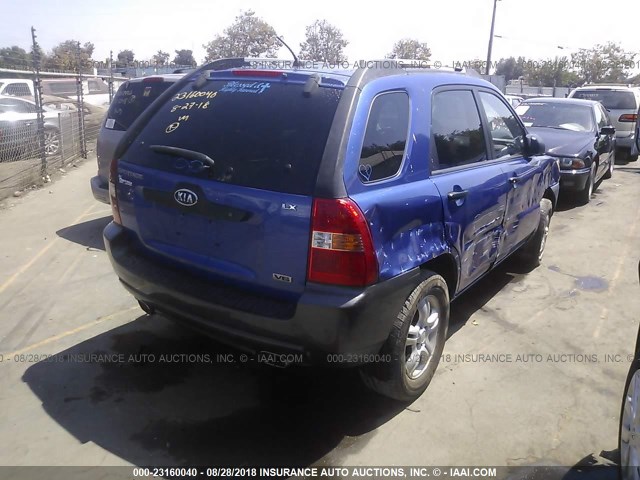 KNDJF723067281607 - 2006 KIA NEW SPORTAGE  BLUE photo 4