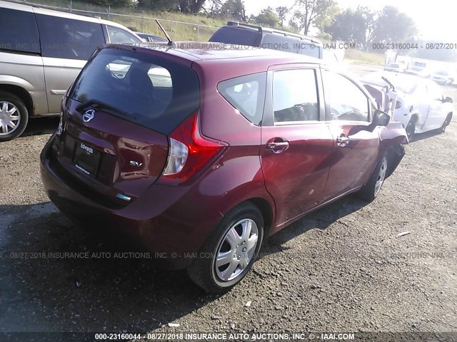 3N1CE2CP3FL403729 - 2015 NISSAN VERSA NOTE S/S PLUS/SV/SL/SR RED photo 4
