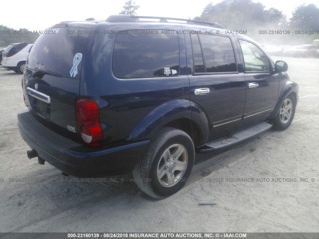 1D8HD58D54F236353 - 2004 DODGE DURANGO LIMITED BLUE photo 4