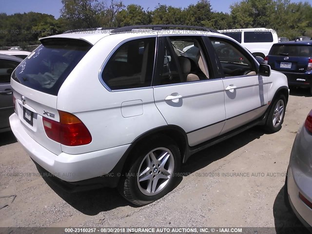 5UXFB33543LH47666 - 2003 BMW X5 4.4I WHITE photo 4