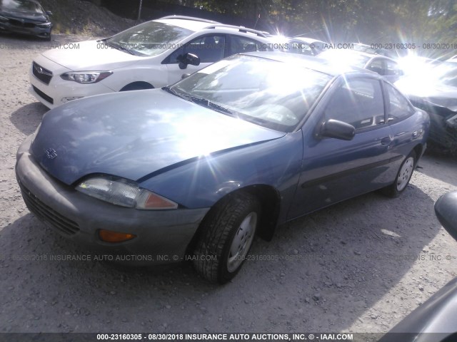 1G1JC124XV7322587 - 1997 CHEVROLET CAVALIER RS BLUE photo 2