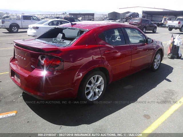 1C3CDZBG4CN129211 - 2012 DODGE AVENGER R/T RED photo 4