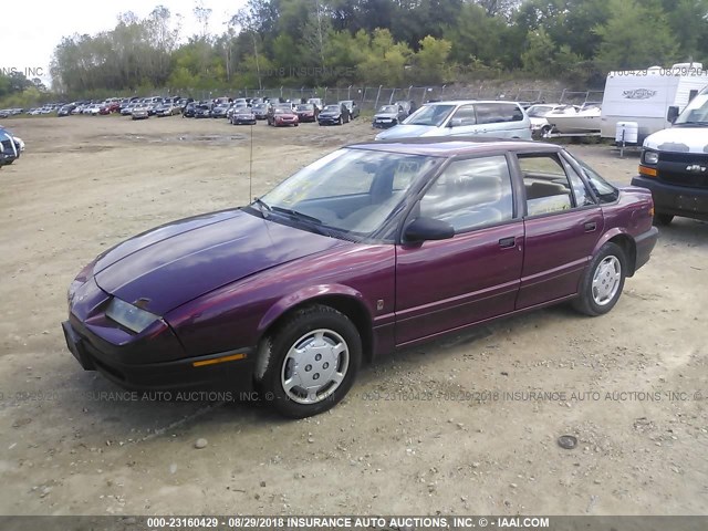 1G8ZH5288SZ117589 - 1995 SATURN SL1 MAROON photo 2