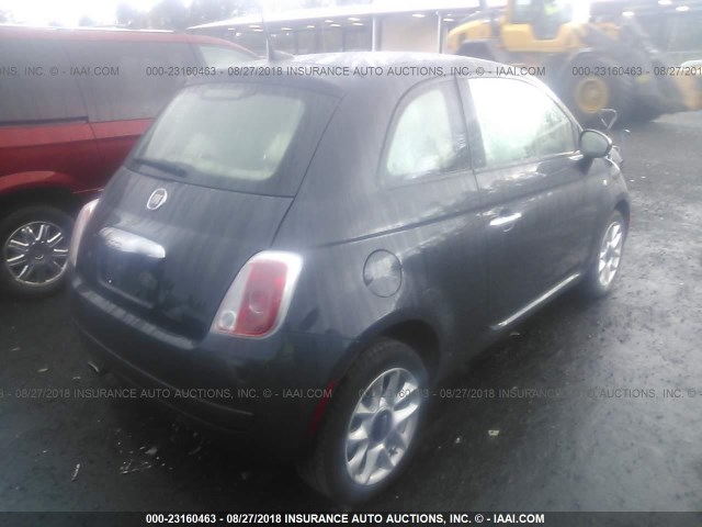 3C3CFFKRXGT168823 - 2016 FIAT 500 EASY GRAY photo 4