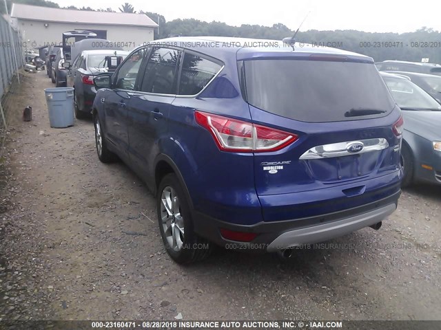 1FMCU9HX5DUC76921 - 2013 FORD ESCAPE SEL BLUE photo 3