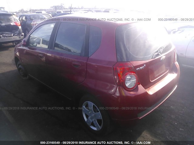 KL1TD66E09B619942 - 2009 CHEVROLET AVEO LS/LT RED photo 3