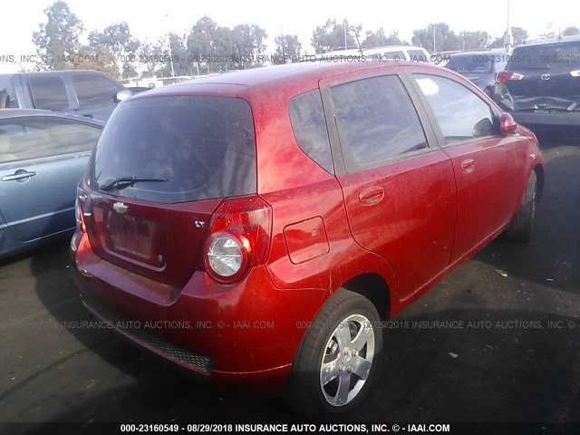 KL1TD66E09B619942 - 2009 CHEVROLET AVEO LS/LT 红色 照片 4