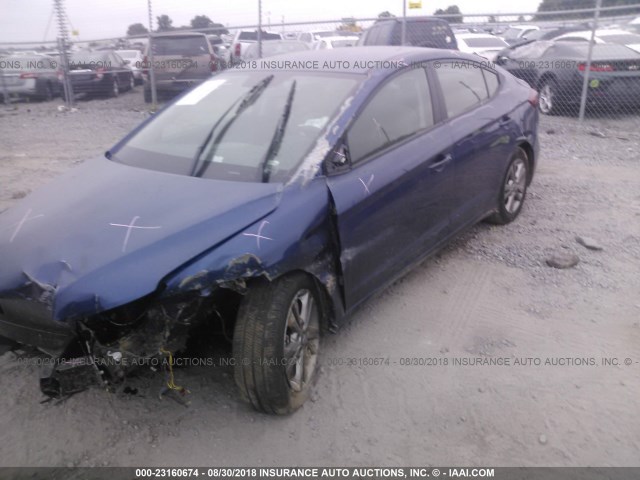 5NPD84LF3JH369795 - 2018 HYUNDAI ELANTRA SEL/VALUE/LIMITED BLUE photo 2