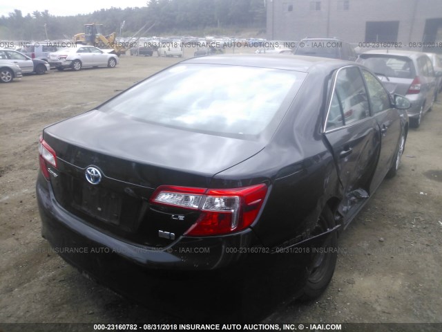 4T1BD1FK6EU115872 - 2014 TOYOTA CAMRY HYBRID/LE/XLE BLACK photo 4