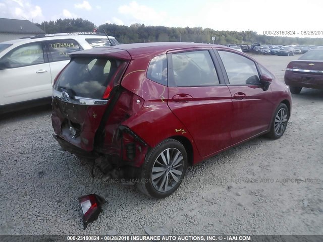 JHMGK5H74GS005318 - 2016 HONDA FIT EX/EXL RED photo 4