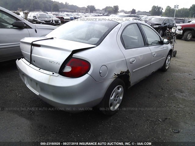 1B3ES46CXYD652767 - 2000 DODGE NEON ES SILVER photo 4