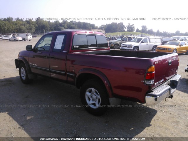 5TBRT3813YS051636 - 2000 TOYOTA TUNDRA ACCESS CAB LIMITED MAROON photo 3