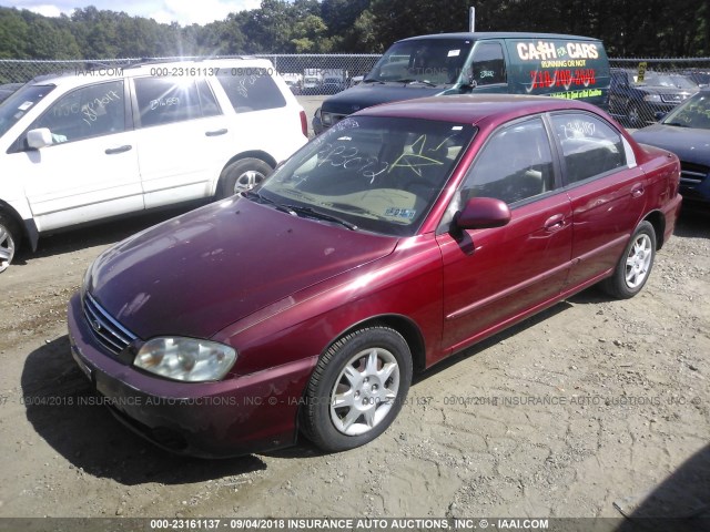 KNAFB121435272782 - 2003 KIA SPECTRA LS RED photo 2