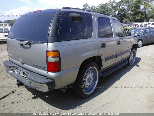 1GNEC13Z03R171402 - 2003 CHEVROLET TAHOE C1500 SILVER photo 4