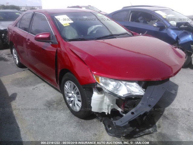 4T1BF1FK3EU799208 - 2014 TOYOTA CAMRY L/SE/LE/XLE RED photo 1