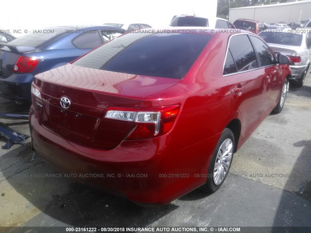 4T1BF1FK3EU799208 - 2014 TOYOTA CAMRY L/SE/LE/XLE 红色 照片 4