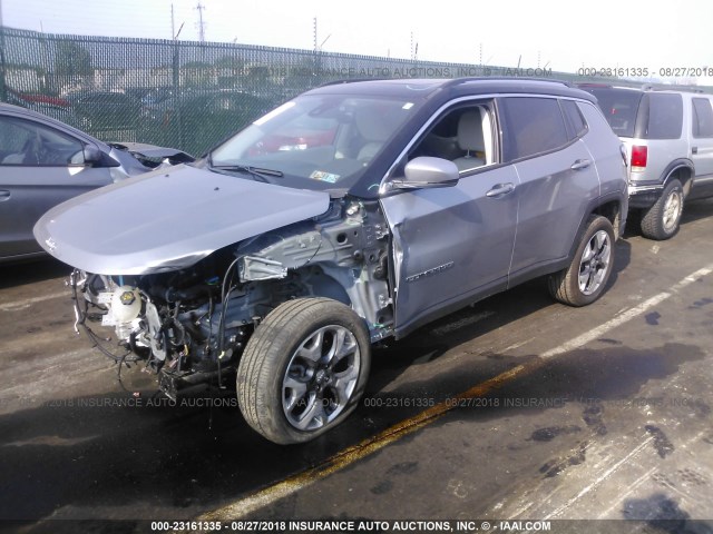 3C4NJDCB9JT222385 - 2018 JEEP COMPASS LIMITED SILVER photo 2