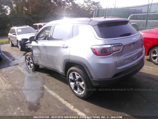 3C4NJDCB9JT222385 - 2018 JEEP COMPASS LIMITED SILVER photo 3