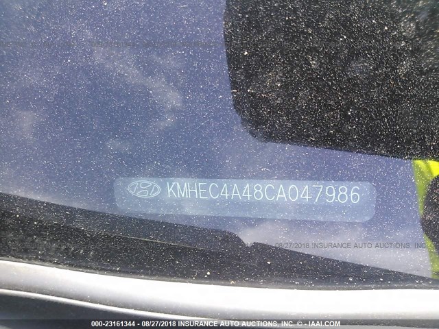 KMHEC4A48CA047986 - 2012 HYUNDAI SONATA HYBRID SILVER photo 9