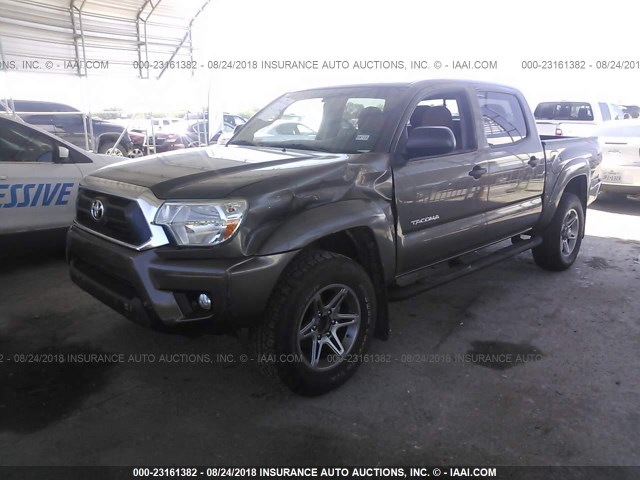 3TMJU4GNXDM156115 - 2013 TOYOTA TACOMA DOUBLE CAB PRERUNNER GRAY photo 2